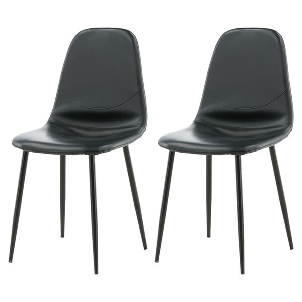 Venture Home Chaises &agrave; manger lot de 2 Polar Aspect cuir noir