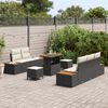 vidaXL Ensemble de canap&eacute; de jardin avec coussin 8 pcs Noir et Cr&egrave;me