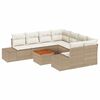 vidaXL Ensemble de canap&eacute; de jardin 9 pc Beige et cr&egrave;me polyrotin