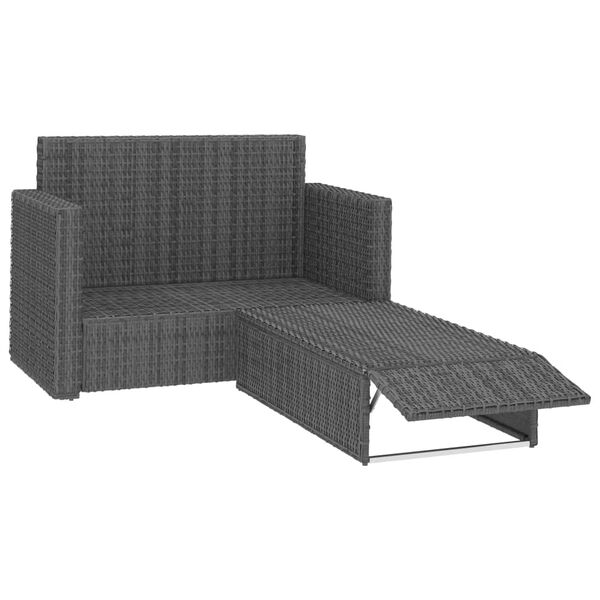 vidaXL Salon de jardin 2 pcs avec coussins R&eacute;sine tress&eacute;e Gris