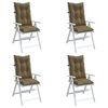 vidaXL Coussins de chaise à dossier haut lot de 4 taupe mélangé tissu