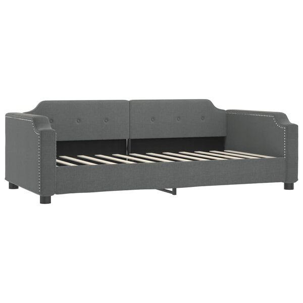vidaXL Lit de jour avec matelas gris fonc&eacute; 90x190 cm tissu