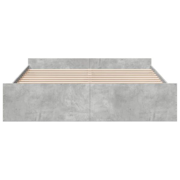 vidaXL Cadre de lit avec tiroirs sans matelas gris b&eacute;ton 180x200 cm