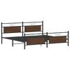 vidaXL Cadre de lit en m&eacute;tal sans matelas ch&ecirc;ne marron 200x200 cm