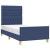 vidaXL Cadre de lit sans matelas bleu 90x190 cm tissu
