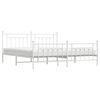 vidaXL Cadre de lit m&eacute;tal sans matelas et pied de lit blanc 200x200 cm