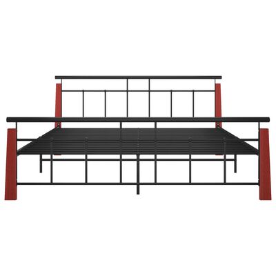 vidaXL Cadre de lit sans matelas métal bois de chêne massif 180x200 cm