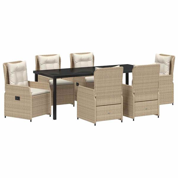 vidaXL Ensemble de salle &agrave; manger pour jardin 7 pcs polyrotin