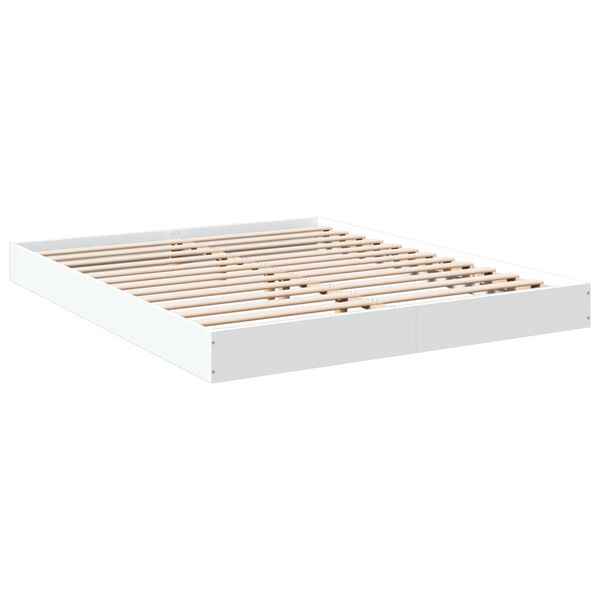 vidaXL Cadre de lit sans matelas blanc 150x200 cm bois d'ingénierie