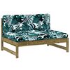 vidaXL Salon de jardin 2 pcs avec coussins bois de pin impr&eacute;gn&eacute;