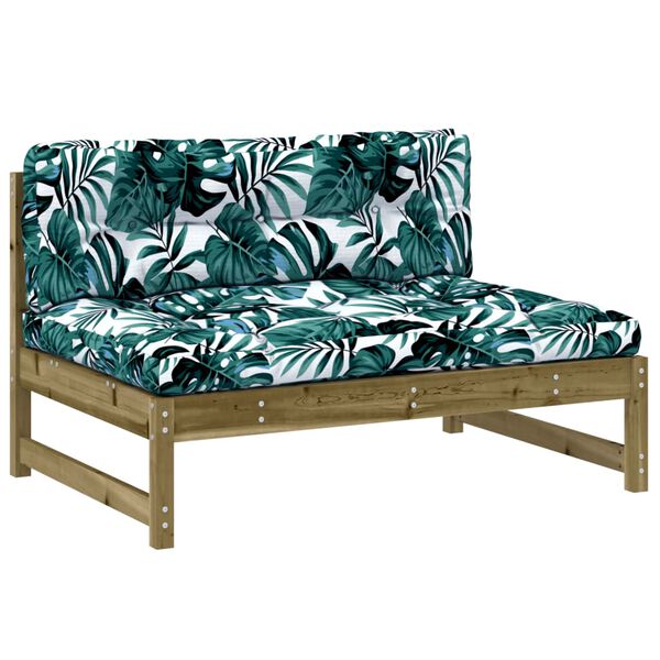 vidaXL Salon de jardin 2 pcs avec coussins bois de pin impr&eacute;gn&eacute;
