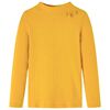 T-shirt enfants &agrave; manches longues tricot c&ocirc;tel&eacute; ocre fonc&eacute; 92