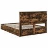 vidaXL Lit de Rangement Ch&ecirc;ne fum&eacute; 160 x 200 cm Bois d'ing&eacute;nierie