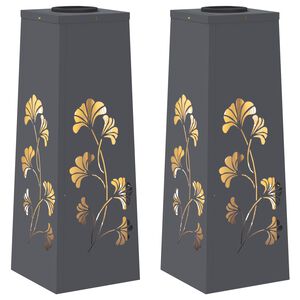 vidaXL Lumi&egrave;re de chemin LED solaire 2 pc Blanc chaud 18 x 18 x 50 cm