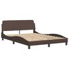 vidaXL Cadre de lit avec LED sans matelas Zadar marron 120x200 cm