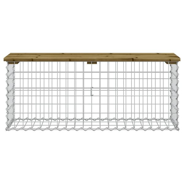 vidaXL Banc de jardin design gabion 103x31,5x42cm bois de pin impr&eacute;gn&eacute;