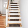 vidaXL Tapis d'escalier auto-adh&eacute;sifs 15 pcs Marron 65 x 21 x 4 cm