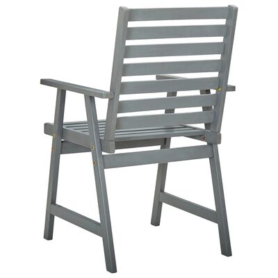 vidaXL Chaises à manger d'extérieur lot de 2 Gris Bois d'acacia