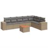 vidaXL Salon de jardin avec coussins 8 pcs beige r&eacute;sine tress&eacute;e