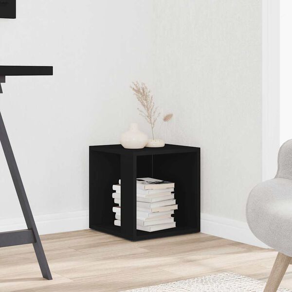 vidaXL Table d'appoint Noir 33x33x34,5 cm Agglom&eacute;r&eacute;