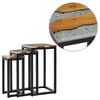 vidaXL Tables gigognes 3 pcs Bois de teck massif et polyr&eacute;sine