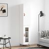 vidaXL Buffet haut Blanc 34,5x34x180 cm Bois d'ing&eacute;nierie