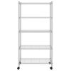 vidaXL &Eacute;tag&egrave;re de rangement 5 niveaux roues 75x35x155 cm Chrome 250 kg
