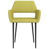 vidaXL Chaises &agrave; manger lot de 2 vert tissu