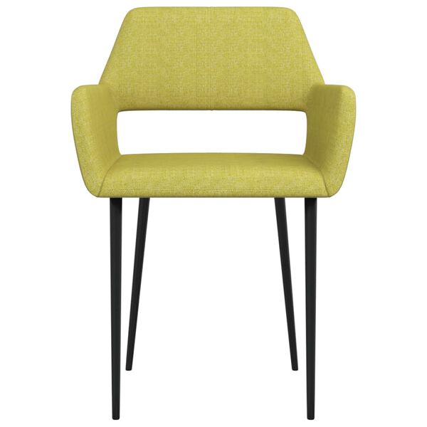 vidaXL Chaises &agrave; manger lot de 2 vert tissu