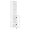 vidaXL Buffet haut Blanc brillant 34,5x34x180 cm Bois d'ing&eacute;nierie