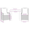 vidaXL Ensemble &agrave; manger de jardin et coussins 3 pcs Beige poly rotin