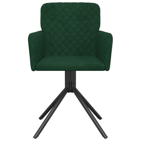 vidaXL Chaises pivotantes &agrave; manger lot de 2 Vert fonc&eacute; Velours