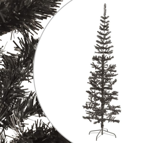 vidaXL Sapin de No&euml;l &eacute;troit Noir 210 cm