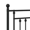 vidaXL T&ecirc;te de lit de remplacement m&eacute;tal noir 193 cm