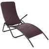 vidaXL Chaise longue pliable r&eacute;sine tress&eacute;e marron
