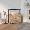 vidaXL Portant de bois de chauffage noir 110x30x116 cm acier