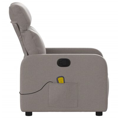 vidaXL Fauteuil de massage inclinable Taupe Tissu