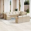 vidaXL Salon de jardin avec coussins 13 pcs beige r&eacute;sine tress&eacute;e