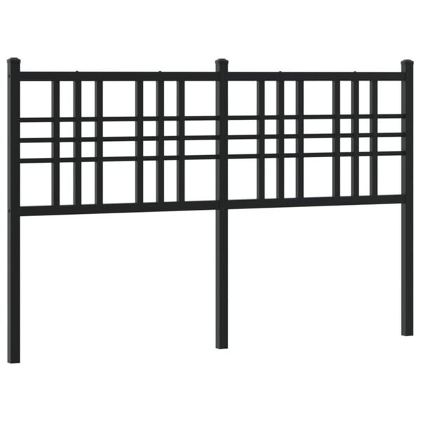 vidaXL T&ecirc;te de lit m&eacute;tal noir 137 cm