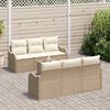 vidaXL Ensemble de canap&eacute; de jardin Beige 55 x 55 x 37 cm polyrotin
