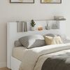 vidaXL Cabinet de T&ecirc;te de Lit avec LED Blanc 160 x 16,5 x 103,5 cm