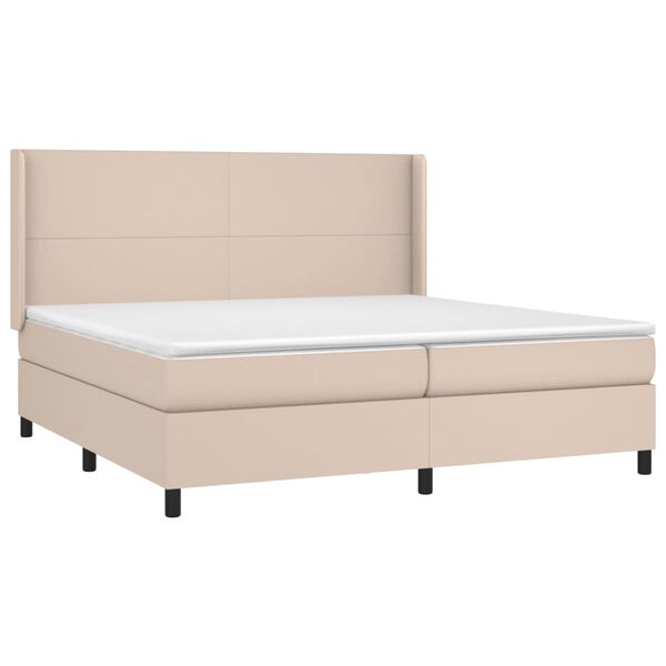 vidaXL Sommier &agrave; lattes de lit avec matelas Cappuccino 200x200 cm