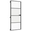 vidaXL Porte int&eacute;rieure mince noir 83x201,5 cm verre tremp&eacute; aluminium
