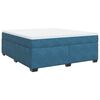 vidaXL Sommier &agrave; lattes de lit et matelas Bleu fonc&eacute; 180x200cm Velours