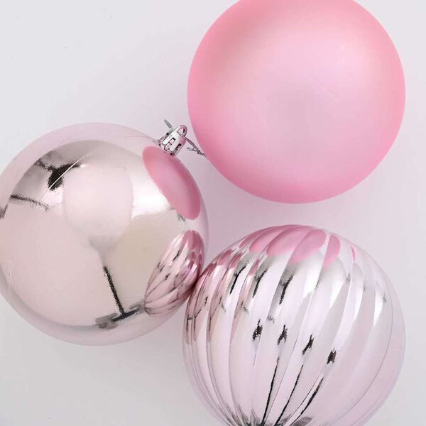 vidaXL Ensemble de Boules de No&euml;l XXL 3 pcs Rose Plastique