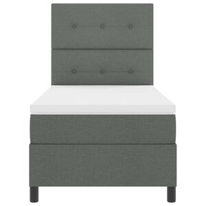 vidaXL Lit &agrave; ressorts avec bandes LED Gris fonc&eacute; 80 x 200 cm tissu
