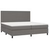 vidaXL Sommier &agrave; lattes de lit avec matelas Gris 200x200 cm Similicuir
