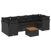 vidaXL Salon de jardin 8 pcs avec coussins noir r&eacute;sine tress&eacute;e