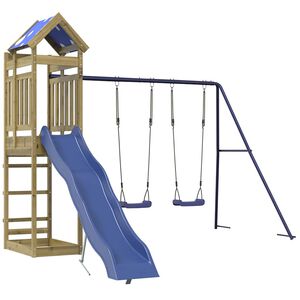 vidaXL Aire de jeux d'ext&eacute;rieur bois de pin impr&eacute;gn&eacute;