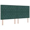 vidaXL Lit &agrave; ressorts avec t&ecirc;te de lit Vert fonc&eacute; 200 x 200 cm Velours